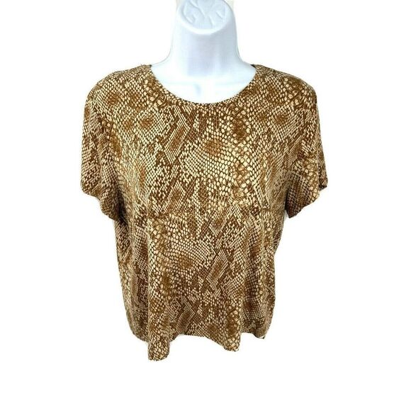 Artizia Babaton Boxy Top T-Shirt Size Large Snake Print Short Sleeve - Picture 8 of 8
